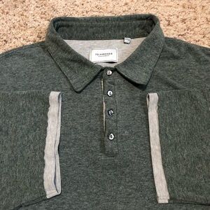 7Diamonds Polo Shirt Men's Large Short Sleeve Green Gray Ultimate 7Diamonds Fit